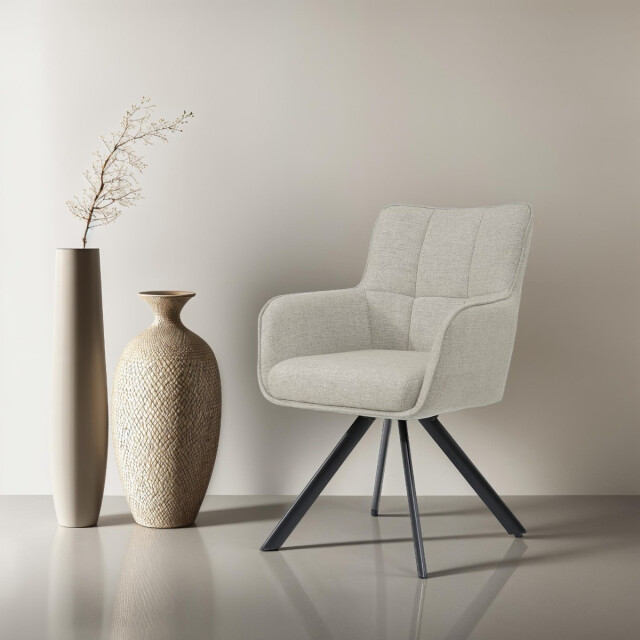 Livingfurn eetkamerstoel tori sand zwart set van 2 3040554 large