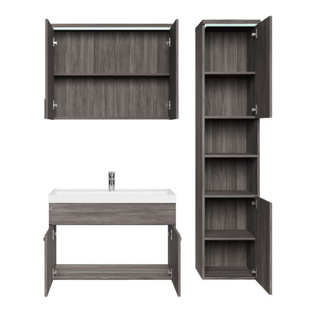 Badplaats Badkamermeubel set paso 80 x 40 cm grijs badmeubel met 3181368 large
