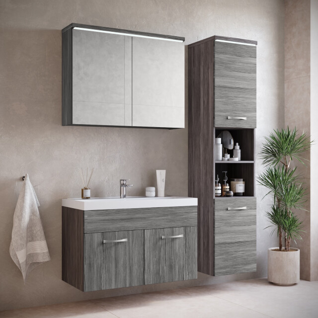 Badplaats Badkamermeubel set paso 02 80 x 40 cm grijs badmeubel met 3181373 large