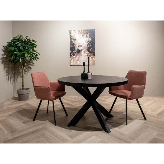 Livingfurn eetkamertafel kala rond black mangohout 150 cm - 2059068 large