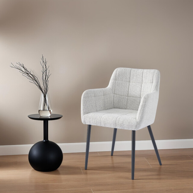 Livingfurn eetkamerstoel bronco greige stof set van 2 2936307 large