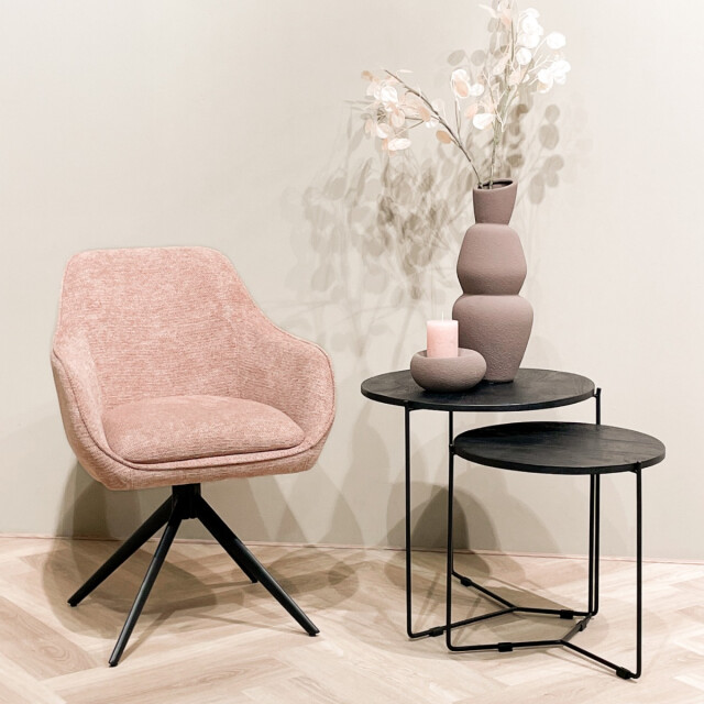 Livingfurn eetkamerstoel thomas brique - stof set van 2 2834834 large