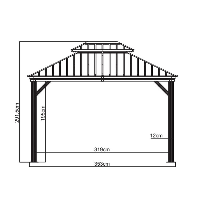 Sojag Paviljoen pergola messina 298x363 cm champagnekleurig 3241963 large