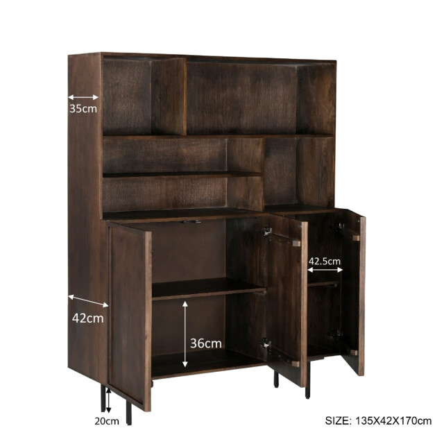 Livingfurn kabinetkast elan 135cm mangohout / gecoat staal 2926177 large