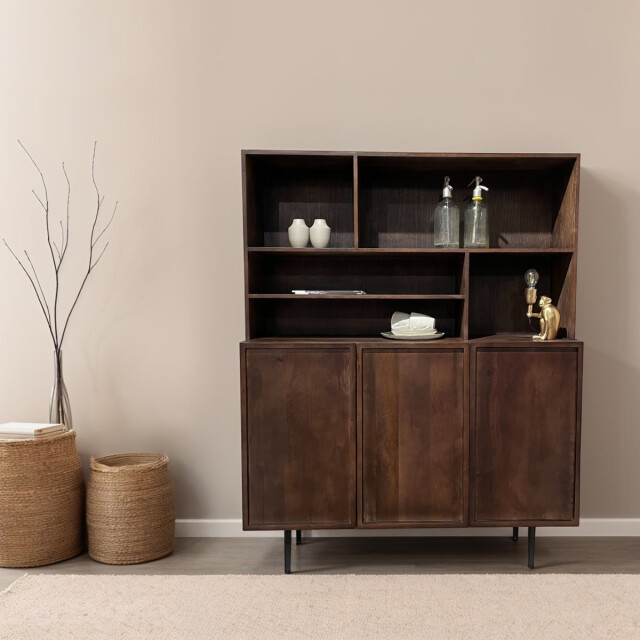 Livingfurn kabinetkast elan 135cm mangohout / gecoat staal 2926177 large