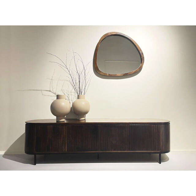Livingfurn tv meubel noor walnut 170cm mangohout / gecoat staal 2658017 large