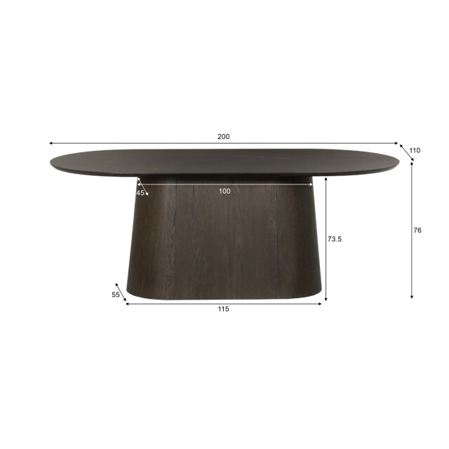 Livingfurn eetkamertafel tobago espresso 200cm - 3186127 large