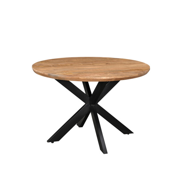 Livingfurn eetkamertafel jesper round 120cm mangohout / gecoat staal 2630755 large