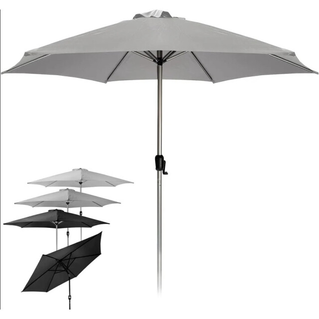 4goodz Parasol aluminium 270 cm doorsnede met opdraaimechanisme - 3048812 large