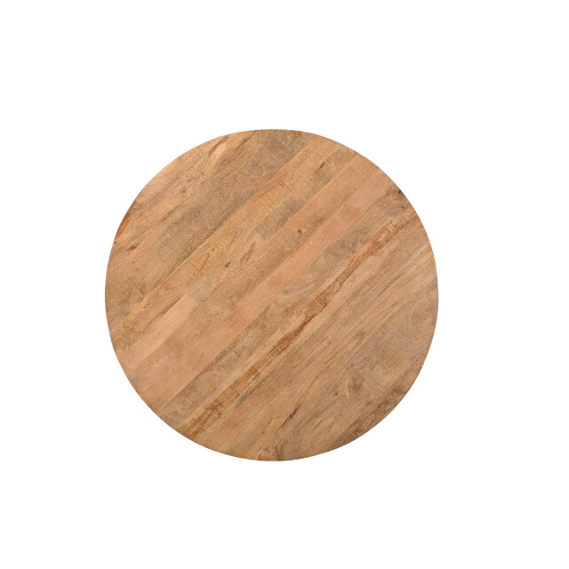Livingfurn eetkamertafel jesper round 130cm mangohout / gecoat staal 2630754 large