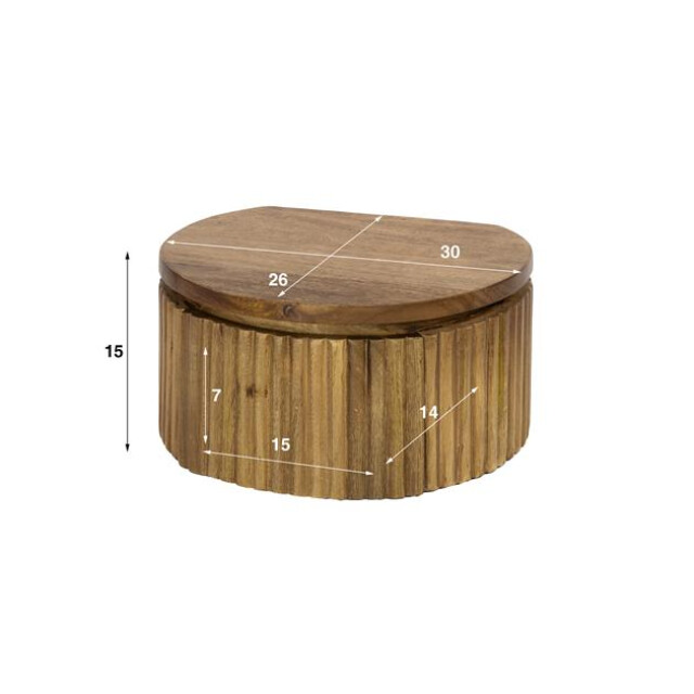 Hoyz nachtkastje wave rond zwevend 1 lade xs massief mango 3222870 large