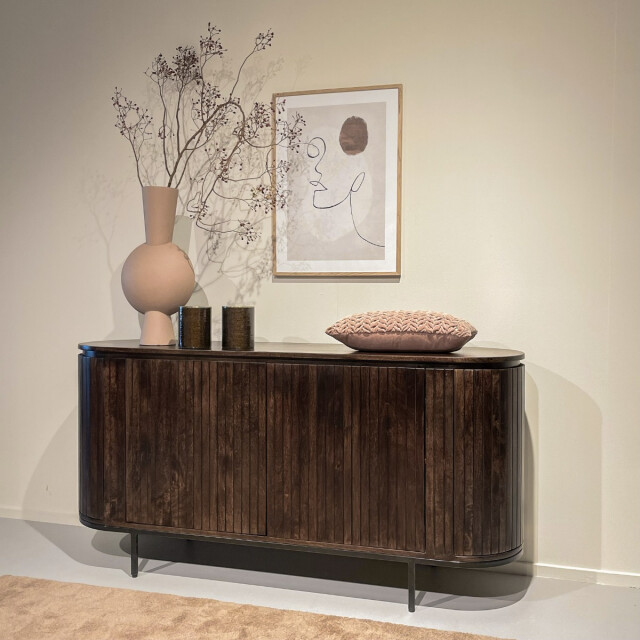 Livingfurn dressoir noor walnut 170cm mangohout / gecoat staal 2630735 large