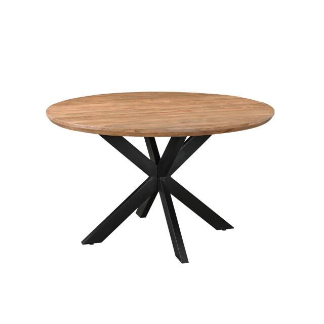 Livingfurn eetkamertafel jesper round 130cm mangohout / gecoat staal 2630754 large