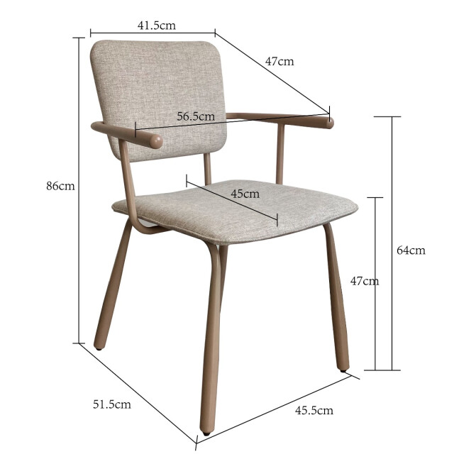 Brix eetkamerstoel finn sand - set van 2 3040552 large