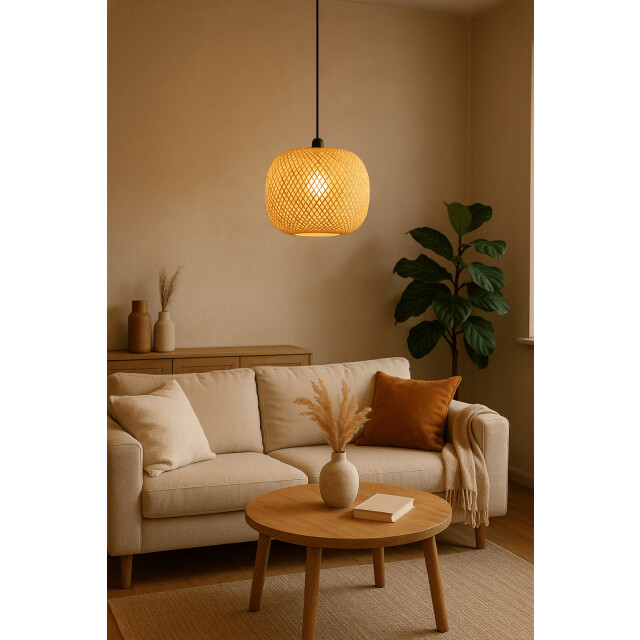 Furnilux Linin 3 vintage hanglamp rotan 3079627 large