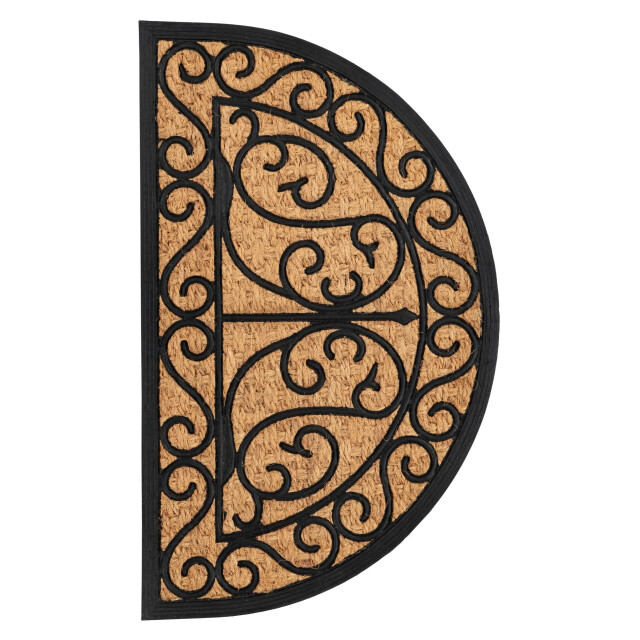 Muratap Bogota kokos deurmat halfrond droogloopmat – beige / zwart slijtvast & 3241502 large