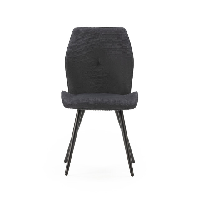 CaliCosy Set van 2 stoelen in stof met zwarte metalen poten l45 cm adaya 3078564 large