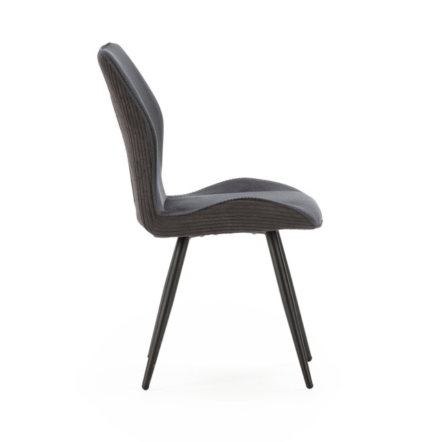 CaliCosy Set van 2 stoelen in stof met zwarte metalen poten l45 cm adaya 3078564 large