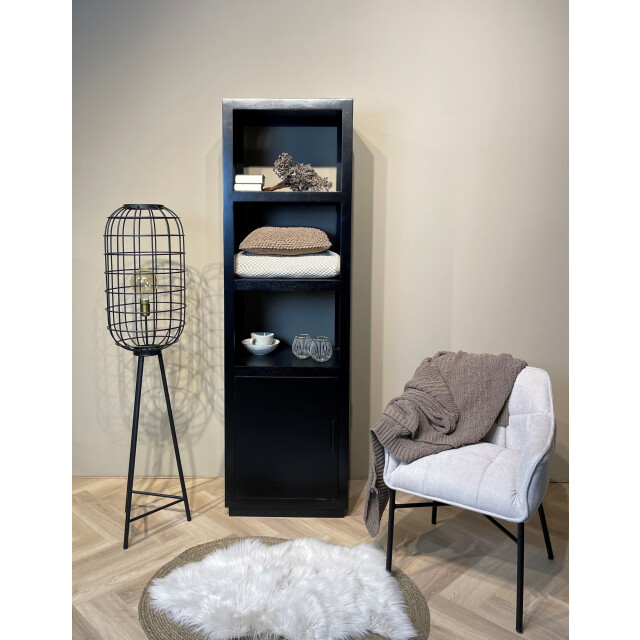 Livingfurn boekenkast jaxx black 60cm mangohout 2658009 large