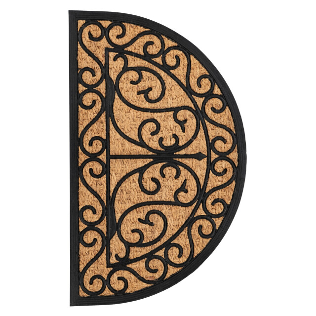 Muratap Bogota kokos deurmat halfrond droogloopmat – beige / zwart slijtvast & 3241501 large