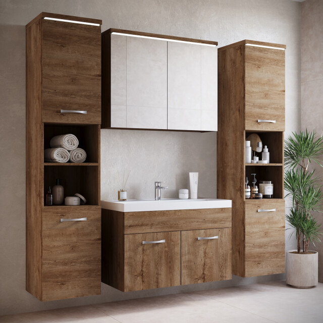 Badplaats Badkamermeubel set paso xl 80 x 40 cm bruin badmeubel met 3181364 large