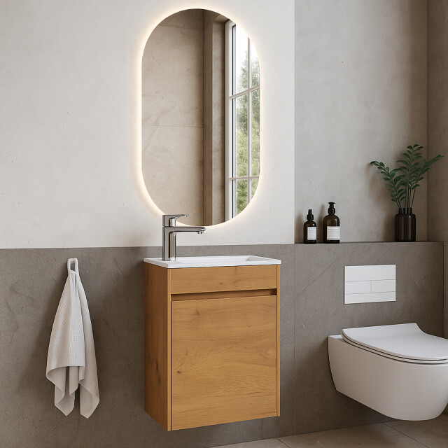 Badplaats Toiletmeubel sinta 40 x 22 cm - fonteinmeubel met witte 3181184 large