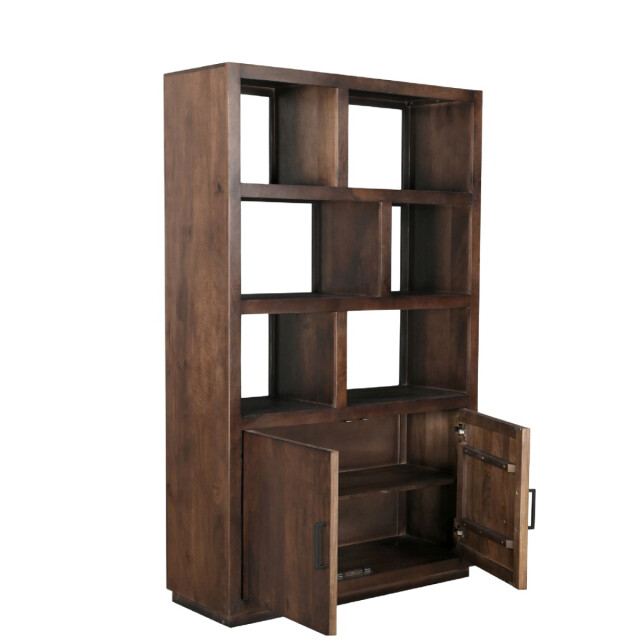 Livingfurn vitrinekast jaxx brown 120cm mangohout 2658029 large