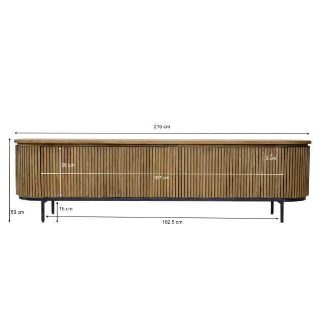 Livingfurn tv-meubel lausanne teakhout 210cm 2948626 large