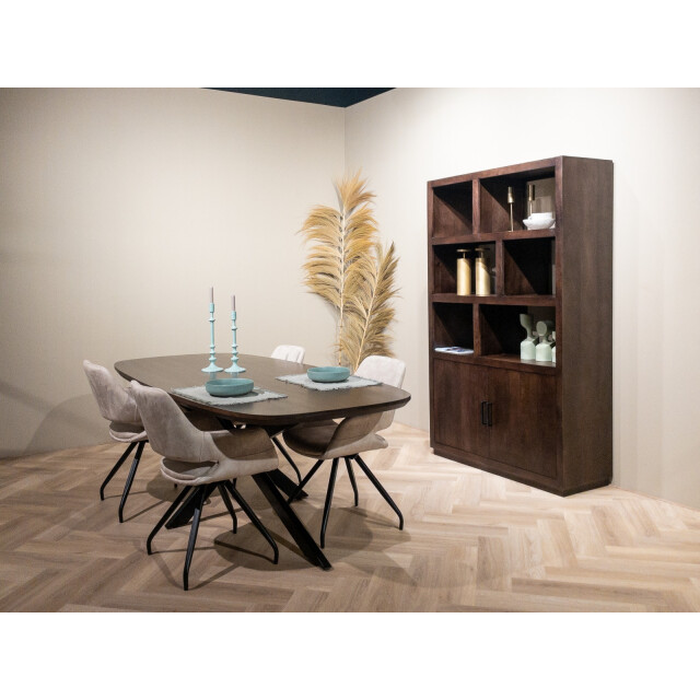 Livingfurn vitrinekast jaxx brown 120cm mangohout 2658029 large