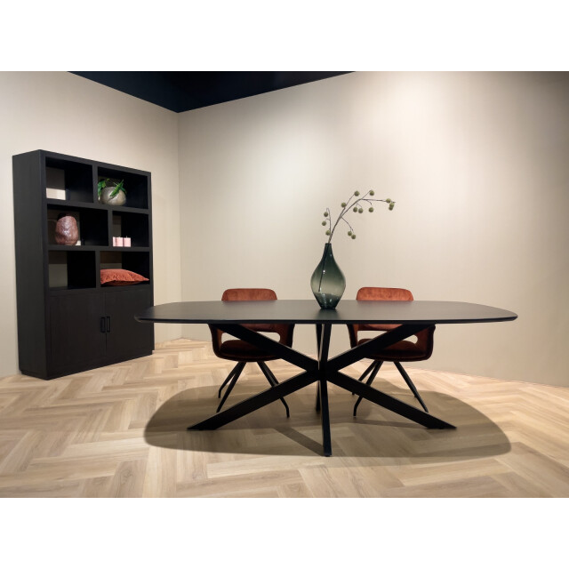 Livingfurn eetkamertafel jesper danish oval black 210cm mangohout / gecoat staal 2638567 large