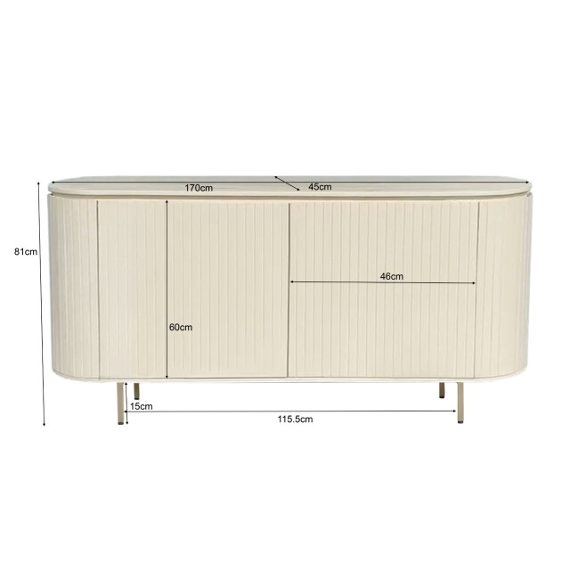 Livingfurn dressoir patou ivoor 170cm 3040566 large