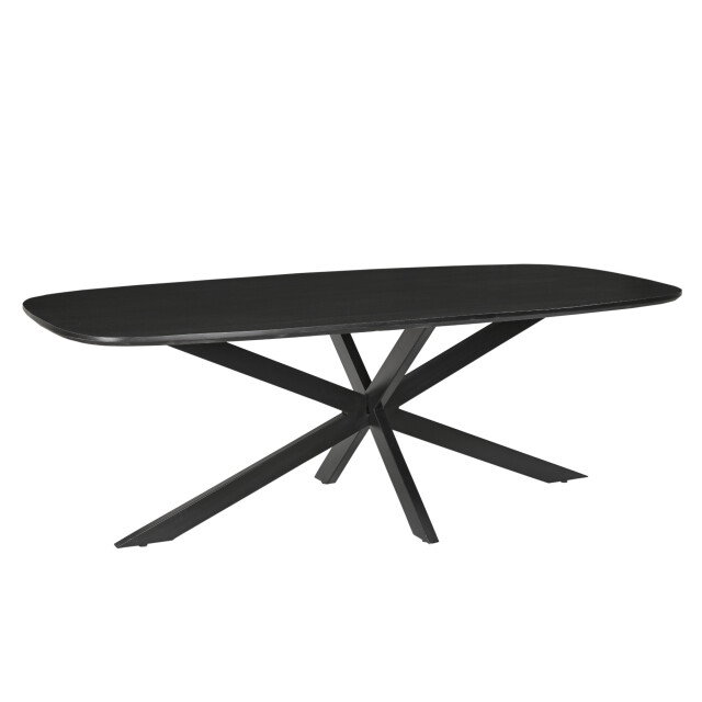 Livingfurn eetkamertafel jesper danish oval black 210cm mangohout / gecoat staal 2638567 large