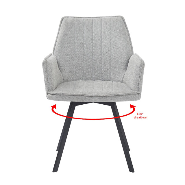 Livingfurn eetkamerstoel louise grey stof / gecoat staal 1 stuk 2657988 large