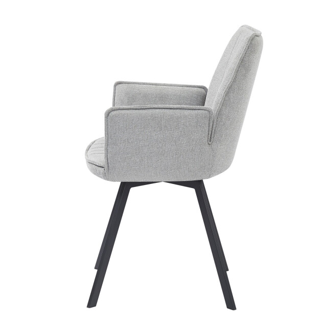 Livingfurn eetkamerstoel louise grey stof / gecoat staal 1 stuk 2657988 large
