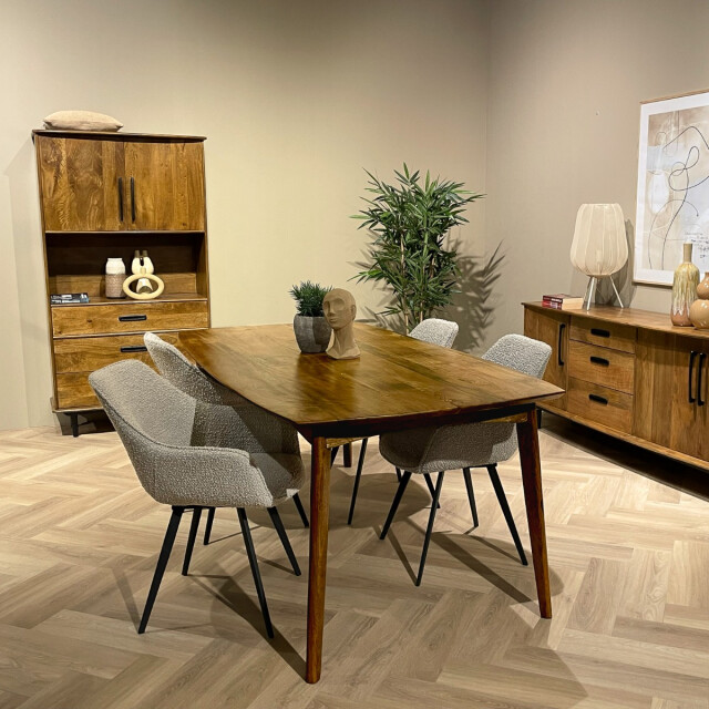 Livingfurn eetkamertafel elias 180cm klassieke eettafel mangohout - 2061616 large