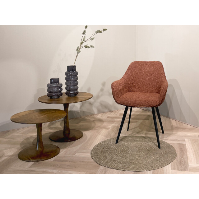 Livingfurn eetkamerstoel luca boucle leaf brown 2 stuks 2657991 large