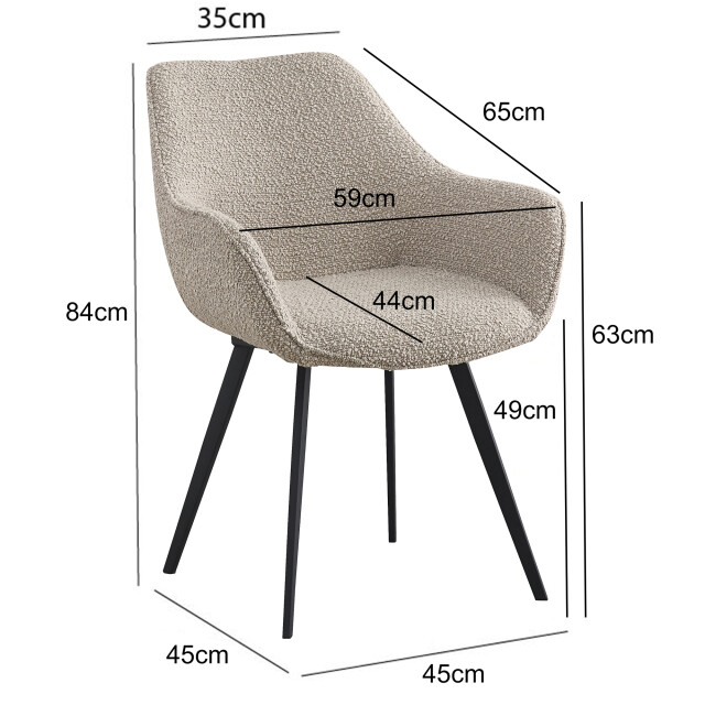 Livingfurn eetkamerstoel luca boucle 2 stuks 2657990 large