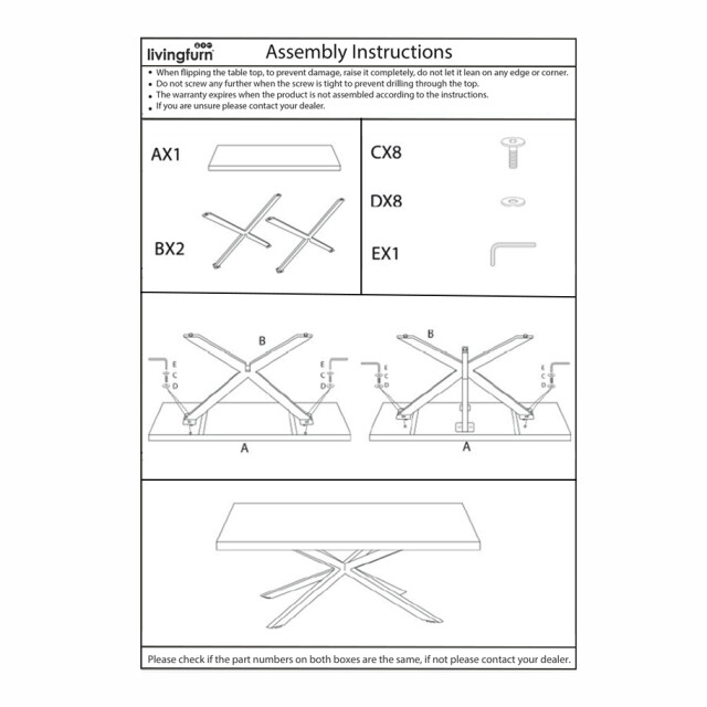 Livingfurn eetkamertafel norris tree 240x100x76 cm mangohout / gecoat staal 2926146 large