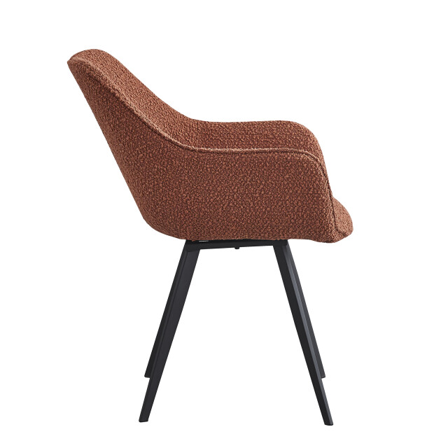 Livingfurn eetkamerstoel luca boucle leaf brown 2 stuks 2657991 large