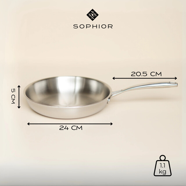 Sophior Rvs koekenpan 24cm 3202663 large