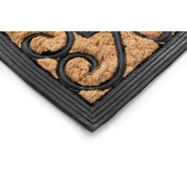 Muratap Bogota kokos deurmat halfrond droogloopmat – beige / zwart slijtvast & 3241502 large