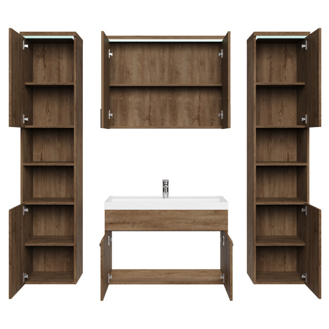 Badplaats Badkamermeubel set paso xl 80 x 40 cm bruin badmeubel met 3181364 large