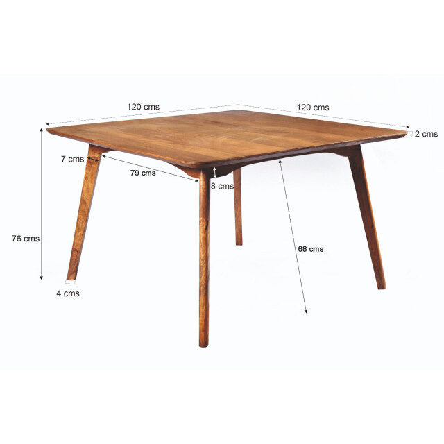 Livingfurn eetkamertafel elias 120cm mangohout - 2061618 large