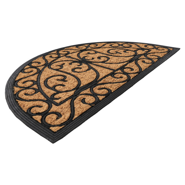 Muratap Bogota kokos deurmat halfrond droogloopmat – beige / zwart slijtvast & 3241501 large