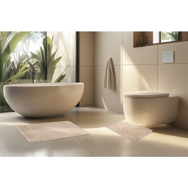Muratap Bari badmat / toiletmat badkamer set 2-delig wasbaar anti-slip - 3241517 large