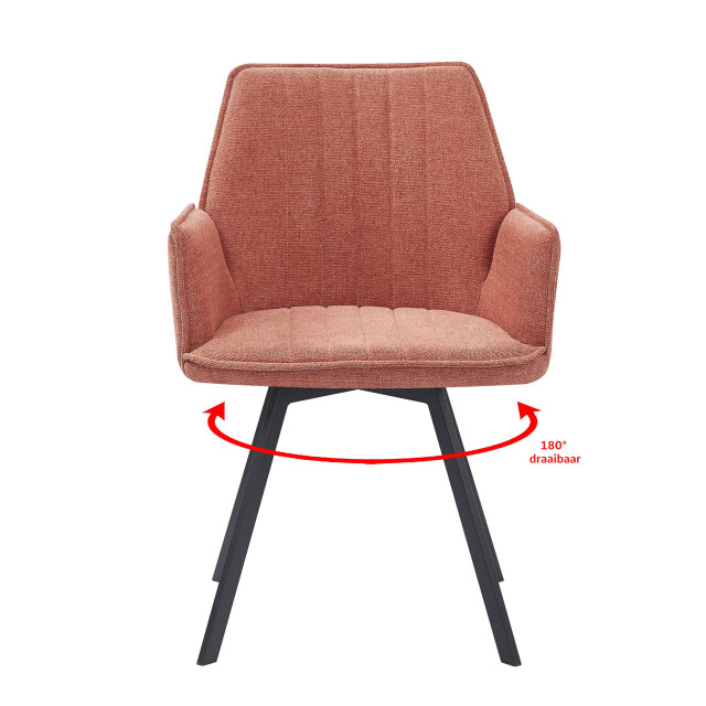 Livingfurn eetkamerstoel louise blush stof / gecoat staal 1 stuk 2657986 large