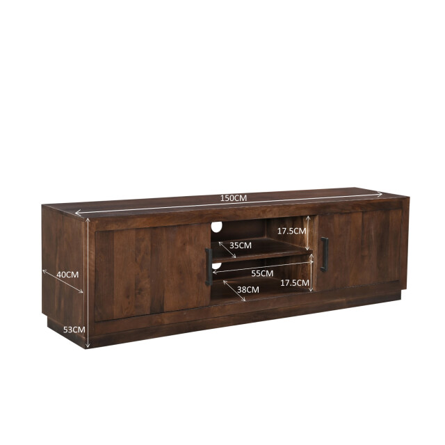 Livingfurn tv meubel jaxx brown 150cm mangohout 2658030 large