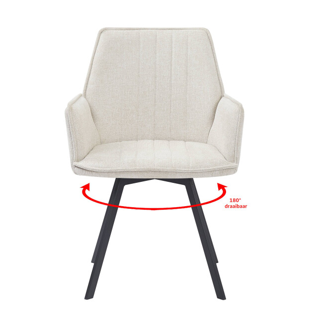 Livingfurn eetkamerstoel louise stof / gecoat staal 1 stuk 2657987 large