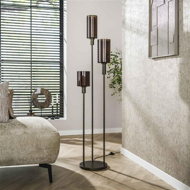 Hoyz vloerlamp sepiora getrapt 3-lichts sienna brown 3222884 large