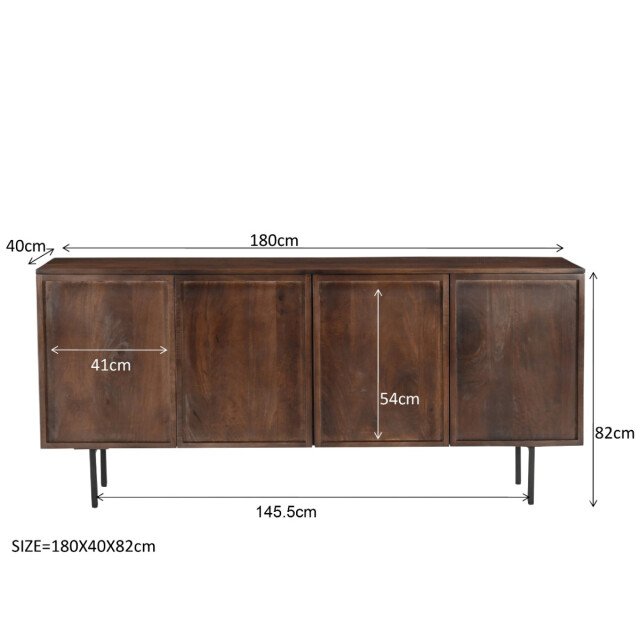 Livingfurn dressoir elan 180x75x40 cm mangohout 2926167 large